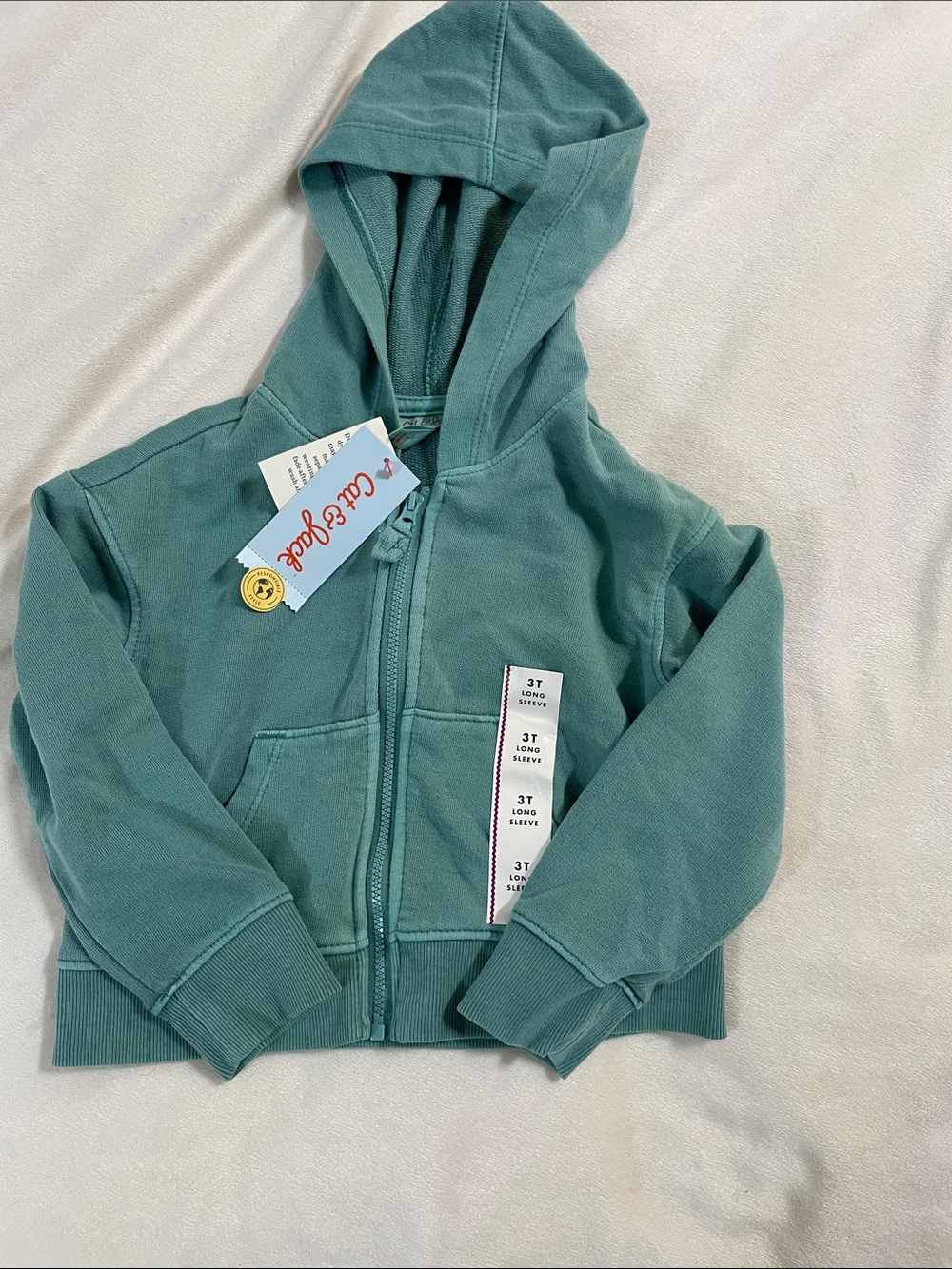 Cat and Jack Teal Full-Zip Hooded Sweatshirt for Kids